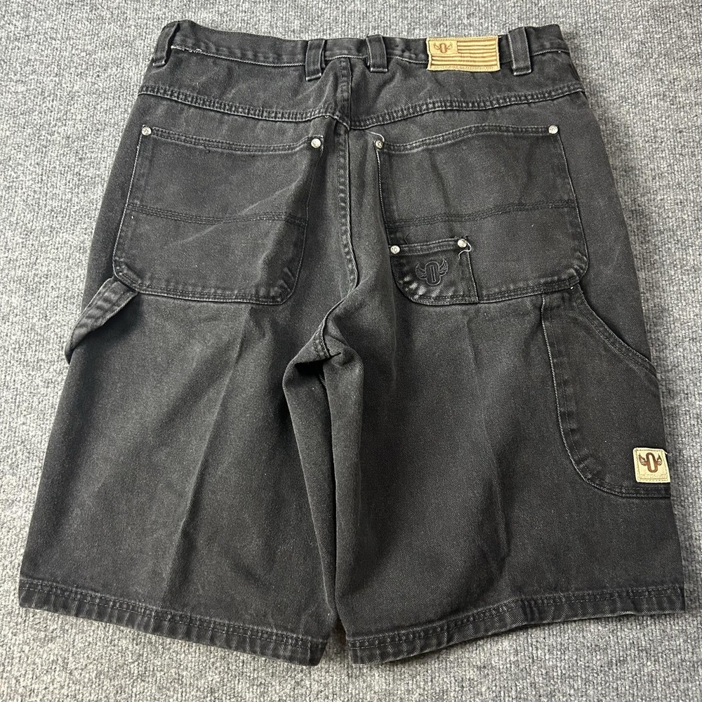Outkast Clothing Company Cargo Shorts Mens 38 Black Denim Relaxed Fit Baggy